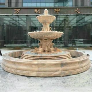 藝術雕塑廠黃銹石噴泉花缽