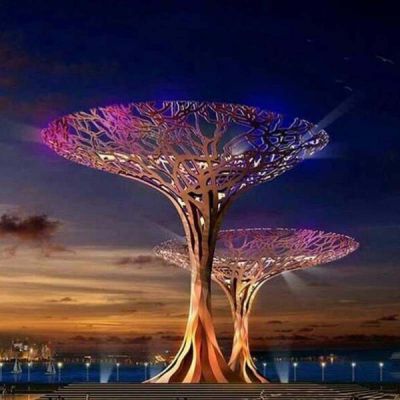 制作雕塑廠家不銹鋼景觀樹