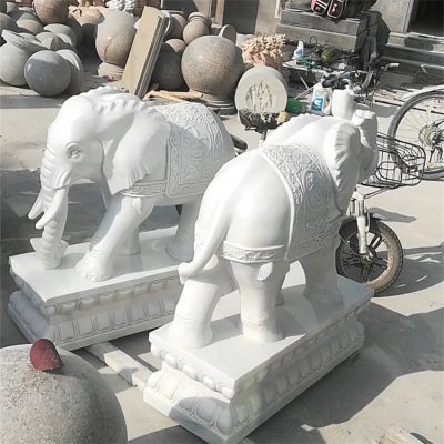 漢白玉門口大象雕塑動物石雕有什么寓意？