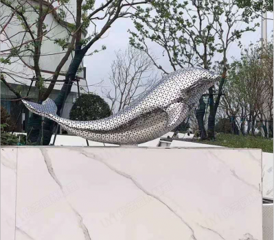 不銹鋼海豚景觀擺件，城市園林創意動物擺件