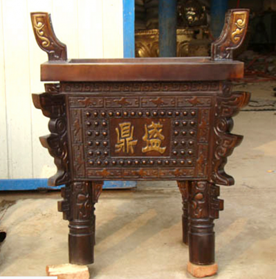 鼎盛銅鼎，雙耳四足方銅鼎