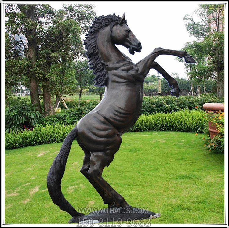 玻璃鋼立馬，仿銅馬兒雕塑
