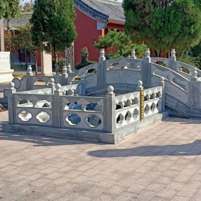 花崗巖石雕小橋，橋欄桿護欄