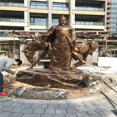 岳飛銅雕，玻璃鋼仿銅歷史名人，民族英雄人物雕塑