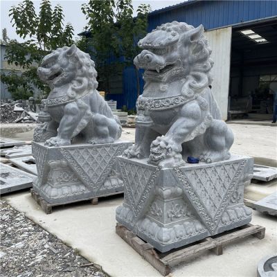 青石大獅子，2米5高大門鎮宅石雕獅子
