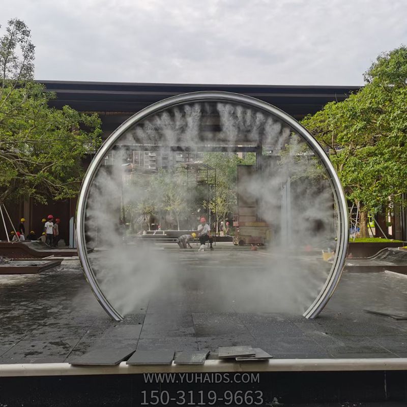 不銹鋼噴霧圓環，水景裝飾構件雕塑