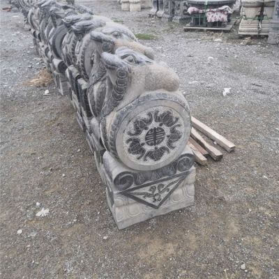 金蟾抱鼓石，青石門墩