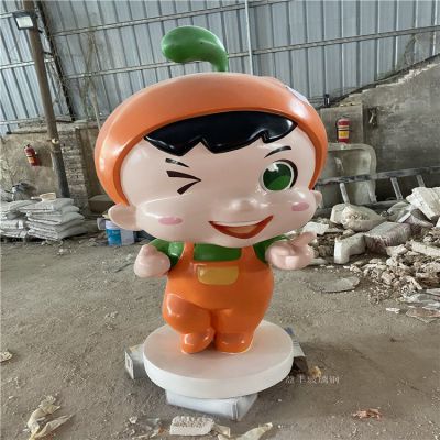 玻璃鋼卡通人物，橘子橙子公仔形象