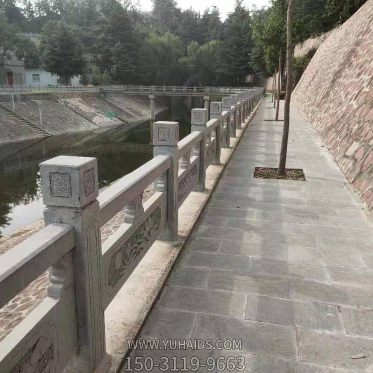 城市河道護欄石欄桿，花崗巖石刻欄桿雕塑