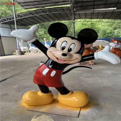 米老鼠玻璃鋼卡通人物雕塑，幼兒園游樂園動漫人物擺件