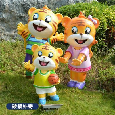 玻璃鋼卡通老虎，彩繪老虎