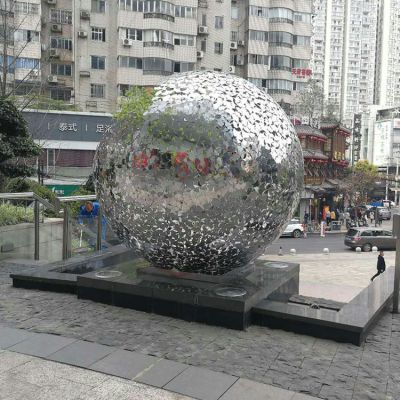 不銹鋼鏤空球，水景裝飾景觀雕塑