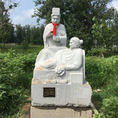 24孝故事人物，親嘗湯藥人物石雕