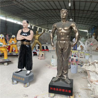 玻璃鋼人物塑像，仿銅人物和彩繪人物