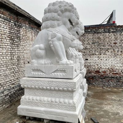 2米8高石獅子，漢白玉天安門獅子傳統造型