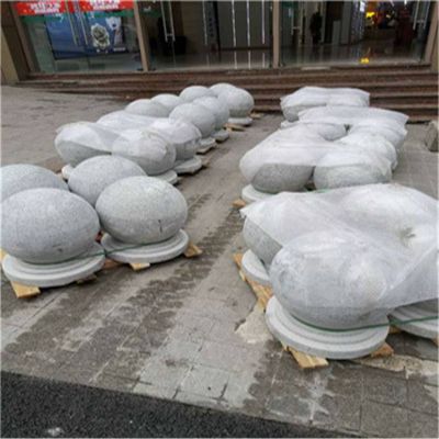 花崗巖芝麻白廣場道路交通擋車擋路阻車圓球、景觀石