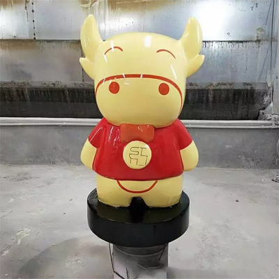 卡通小牛犢，玻璃鋼商場美陳動物擺件