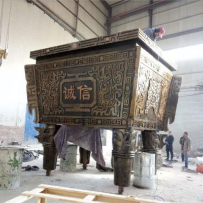 戶外大型銅鼎，工廠定制誠信鼎