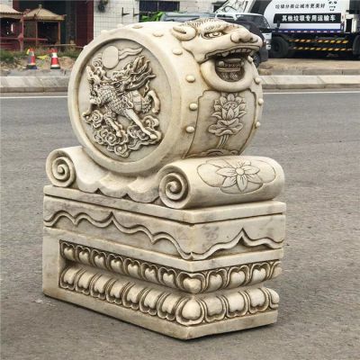 漢白玉仿古石門墩，庭院大門抱鼓石