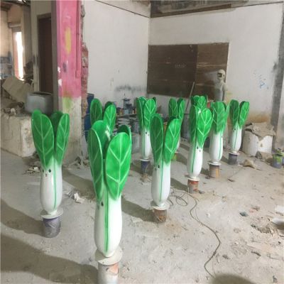 玻璃鋼卡通小油菜，仿真植物雕塑
