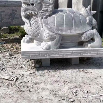 四圣獸之龍龜，青石石材雕刻玄武